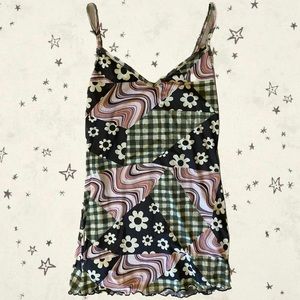 Current Mood patchwork mesh dress 💗